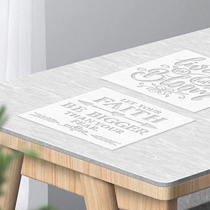 16 Pieces Inspirational Word Stencils Kit Large Motivational Stencil Reusable Phrase Word Template Family Sign Stencils for Painting on Wood, Porch, Front Door, Home Decor(11.8x11.8Inch)