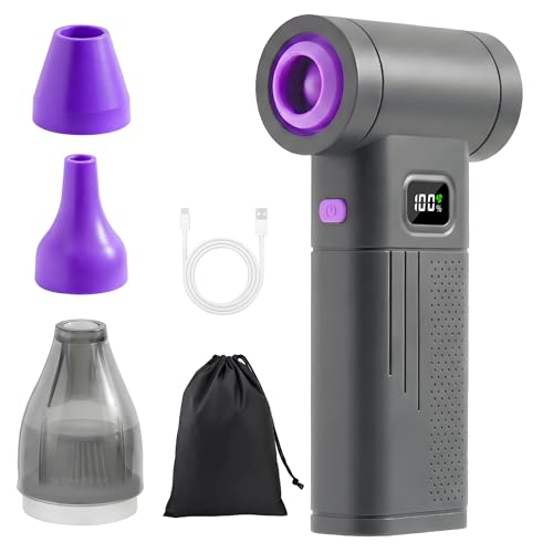 Cordless Acrylic Paint Pouring Blower, Paint Pouring Supplies with 2 Nozzles and Mini Vacuum Featuring for Fluid Art, Watercolor, Dutch Pour, Perfect for Artists Paint Projects - color: Graphite Gray