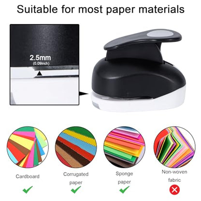 Circle Punch for Paper Crafts 3 Pack, Paper Punches for Crafting 1.5inch 1inch 0.6inch, Round Shapes Circle Hole Puncher for Crafts Scrapbooking,Black
