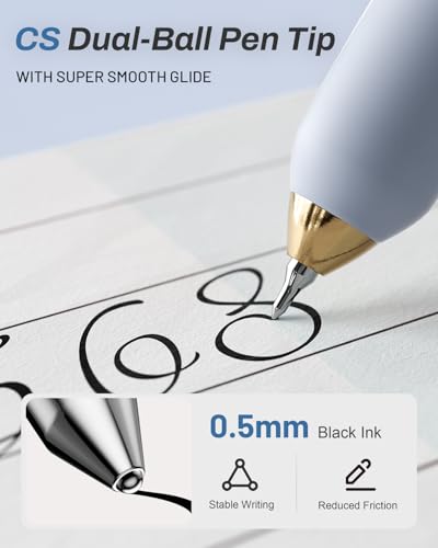 SUNEE Gel Pens, 6 Pack 0.5mm Pens Fine Point Smooth Writing Pens with Quick-Dry Black Ink, Cute Aesthetic School Office Note-Taking Pens for Journaling - Blue - color: Blue, style: 6 Pack