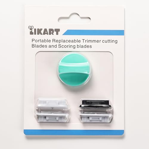 Likart 4-Pack Paper Cutter Replacement Blade Kit,Portable Trimmer Cutting Blades Compatible for Portable Trimmer/Basic Trimmer/Roll Holder,3 Cutting Blades & 1 Scoring Blades with a Holder,Light Green - color: Light Green(4P)