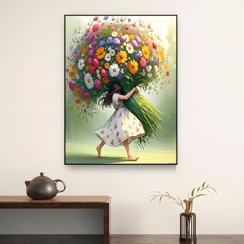 Shouruihua Diamond Painting Kits for Adults, Fairy & Flower Diamond Art Kit | Gem Art, Diamond Dotz Kits, Diamond Dots, Wall Art, Adult Crafts, Full Round Drill Diamond Painting Kits, 11.8x15.7 in - color: Fairy & Flowers