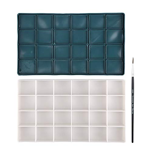 Transon Artist Paint Saver Palette 24 Wells with 1 Fine Paintbrush - size: 24 Wells