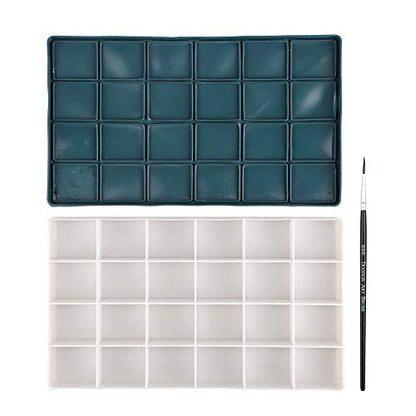Transon Artist Paint Saver Palette 24 Wells with 1 Fine Paintbrush - size: 24 Wells