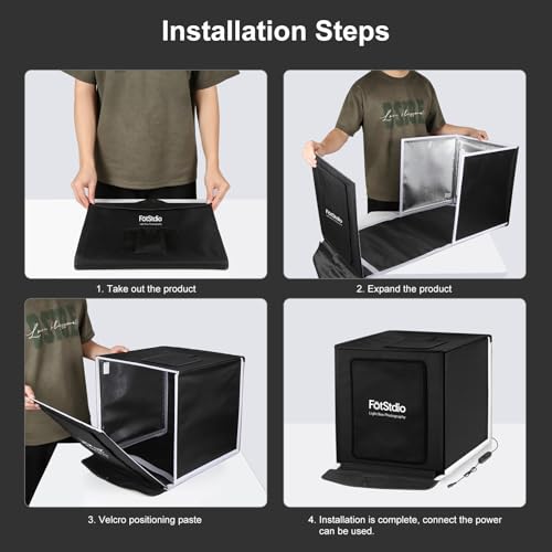 16x16 Inch Photo Studio Light Box Photography with 144 LEDs (CRI>95) & 6 Backdrops, Portable/Dimmable Folding Shooting Tents for Toys/Jewelry/Watches/Cosmetics/Food - size: 16 x16 inch