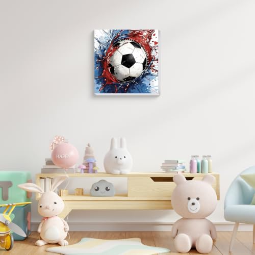 Soccer Paint by Numbers Kit for Adults Beginners & Kids Ages 8-12, 8x8 Inch - color: style-14
