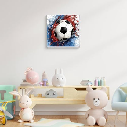 Soccer Paint by Numbers Kit for Adults Beginners & Kids Ages 8-12, 8x8 Inch - color: style-14