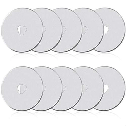 ZMAAGG Rotary Cutter Blades, 10 PCS 45mm Rotary Blades with Storage Case | Rotary Cutter Blades 45mm for Cut fabric, Wool, Felt, Leather, Rotary Cutter for Sewing, Quilting Fabric, Artwork