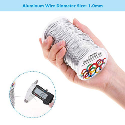 Anezus Bendable Craft Metal Wire - 540 Feet, 18 Gauge Flexible Beading Wire for Wreath Making, Jewelry Making, Floral (Silver, 1mm) - size: 18 Gauge(1 mm)