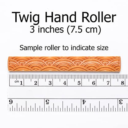MKM Pottery Tools Wood Twig Rollers for Clay (TW-32 Knit Stitch) - color: TW-32 Knit Stitch