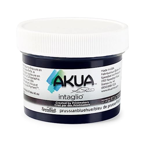 Akua Intaglio Water-Based Ink, 2-Ounce Jar, Prussian Blue Hue - color: Prussian Blue Hue, size: 2 fl oz