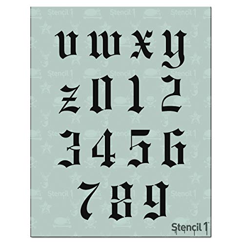Stencil1 Old English Font Stencil 2" Alphabet Letters Painting Craft - size: 2" Letters