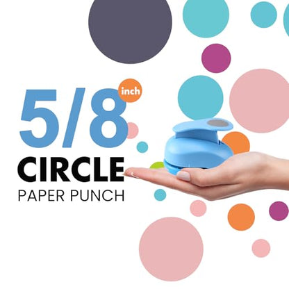 5/8 Inch Circle Punch - Creates Perfect Circles Every Time, Handmade Scrapbooking Tool for Card Making, DIY Photo Albums, Invitations & Decorations - size: 5/8 Inch
