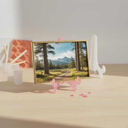 DILIBRA Display Stand Resin Mold Plate Stands Silicone Plate Holder | For Display, Epoxy Casting, Home Decoration,Pictures Frame, Fold-able Photo Frame, Artworks Display Holder,Resin Painting