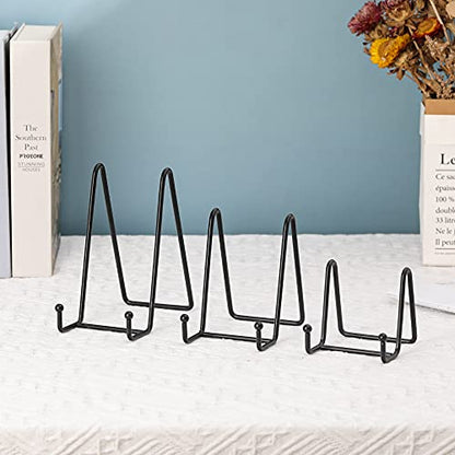 Artliving Plate Stands for Display - Iron Easel Stand Plate Holder Display Stand Picture Frame Stand for Pictures | Photo|Decorative Plate |Dish | Tabletop Art - 4.5 inch-Black(2 Pack) - size: 4.5“（2 pack）