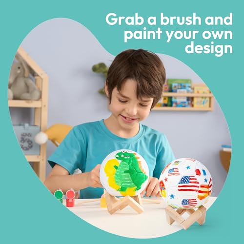 Klever Kits DIY 3D Soccer Night Light, Paint Your Own Soccer Lamp Kit Arts and Crafts Kit, School Activities, Birthday Gifts for Kids Girls Boys Aged 6 7 8 9 10 - style: Soccer Ball