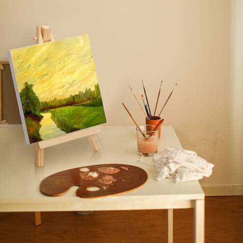 Mimorou 32 Pack Mini Canvas with Easel for Painting Wood, 2.4 x 2.4 Inch - size: 2.4 x 2.4 Inch