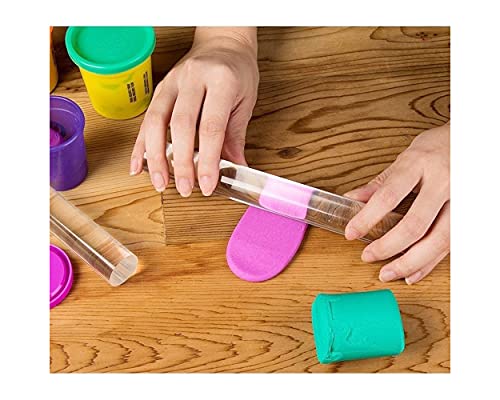 Acrylic Clay Roller and A4 Size Acrylic Sheet for Polymer Clay Rolling Pin with Clear Board Sheet DIY Rolling Tools for Clay Modelling and Shaping