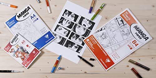 Clairefontaine Manga Layout Paper for Colouring Glued Pad, 100 g, A4, 50 Sheets - size: A4