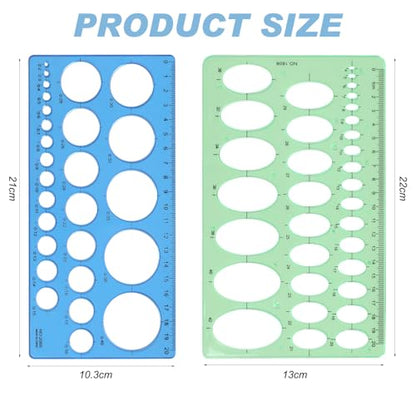 Circle Template Circle Stencil Circle Template for Drawing Round Drafting Drawing Templates Drafting Stencils Tools Geometry Circle Templates for Office School Drawing Design Measuring 2 Pack