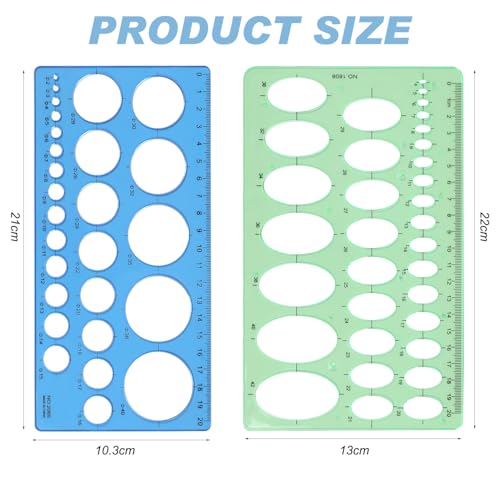 Circle Template Circle Stencil Circle Template for Drawing Round Drafting Drawing Templates Drafting Stencils Tools Geometry Circle Templates for Office School Drawing Design Measuring 2 Pack