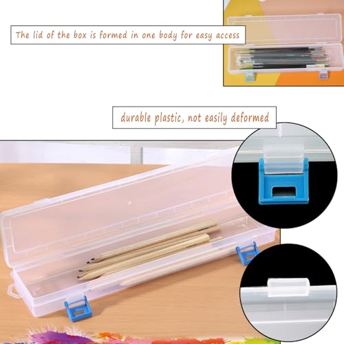3PCS Brushes Storage Box Paint Brush Drawing Pen Container with Buckle Design, Long Paint Brush Case Watercolor Pen Pencil Container Buckle Design