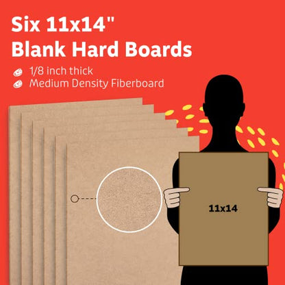 Artlicious 1/8 inch (3mm) - 11 x 14 Cardboard Sheets - 6 Pack - size: 11x14-6 Pack
