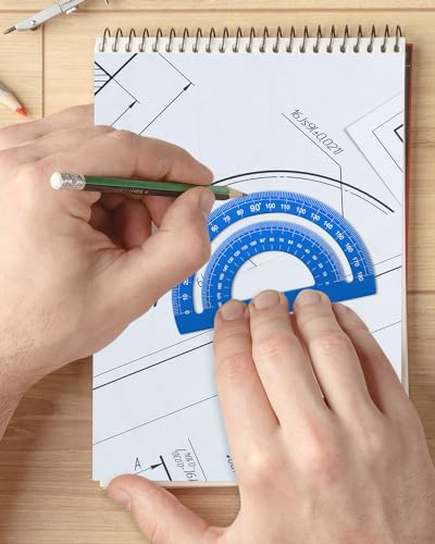 Honagu Triangular Ruler Set, 4 Pieces Aluminum Alloy Ruler, Metal Drafting Ruler, Geometric Protractor for Students, Draftsmen, Engineers, School Office Supplies (Sky Blue) - color: Sky Blue