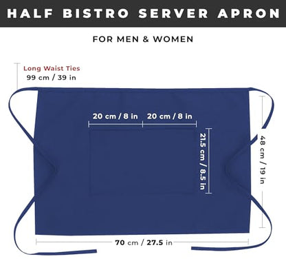 Chef Works Unisex Half Bistro Server Apron - color: Royal
