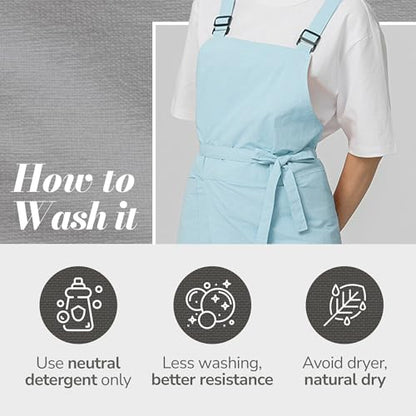 Unisex Waterproof Apron Restaurant Cooking Cafè Flower Shop Baking Kitchen Length Adjustable - color: Indie Pink