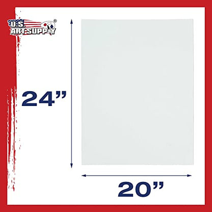 U.S. Art Supply 20 X 24 Inch Art Canvas Board Panels 4 Pack - 8 Ounce Heavyweight Cotton Acid Free Canvases for Painting Acrylics and Watercolor (1 Case of 4 Single Canvas Painting Panels) - size: 20" x 24"