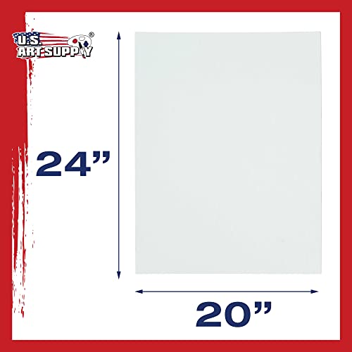 U.S. Art Supply 20 X 24 Inch Art Canvas Board Panels 4 Pack - 8 Ounce Heavyweight Cotton Acid Free Canvases for Painting Acrylics and Watercolor (1 Case of 4 Single Canvas Painting Panels) - size: 20" x 24"
