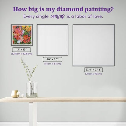 DIAMOND ART CLUB Stained Glass Flower Diamond Art Kits for Adults | Premium Diamond Painting Kit, Fun DIY Crafts for Adults, Round Diamond Art Canvas, 13" x 13" (32.8 x 32.8 cm) - color: Stained Glass Flower