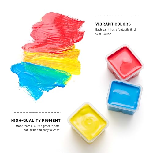 HIMI Gouache Paint Jelly Cup Refill, 4 Pack 30g, Single Color Paint for Artists & Hobby Painters, Unique Design In Jelly Cup Rich Pigment, Non Fading Art Supplies for Canvas and Paper Painting(YELLOW) - color: YELLOW