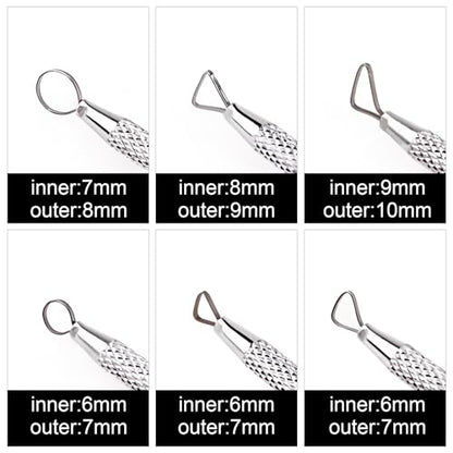 DIYOOHOMY 6 Pcs Clay Sculpting Tools Set, Metal Polymer Clay Ribbon Loop Tool, Sgraffito Tools for Pottery Caving Trimming Scraper Craft Ceramic Modelling Tool Kit - color: White-3