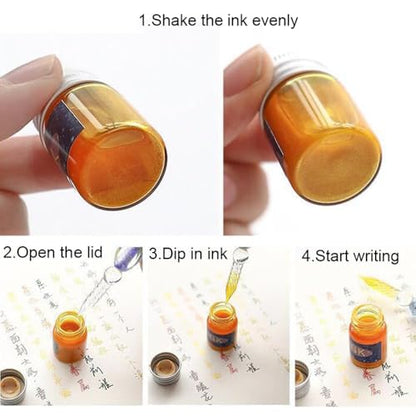 Glass Dip Pen Set,Calligraphy Pen,Crystal Signature Pen for Art, Writing, Signatures -Decoration and Business Gift