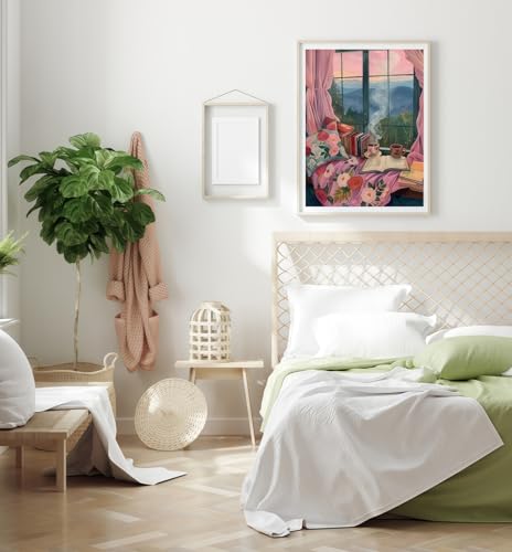 CSZPPQAF Paint by Numbers for Adults Beginner, Cozy Reading Books Paint by Number Kits on Canvas DIY Book Oil Painting Watercolor Color by Numbers for Book Lover Wall Decor 12X16inch - color: PB193-1