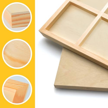 2 Pack 30x40'' Unfinished Gallery Birch Wood Canvas Panels | 1 1/2" Deep Art Cradle Boards for Painting, Pouring, Burning, Epoxy Resin, Laser Engraving Cutting - size: 30*40 2 Pack