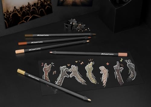 Faber-Castell Black Edition Skin Tone Colored Pencils, 12 Count - color: Skin tone, size: 12 Count (Pack of 1)