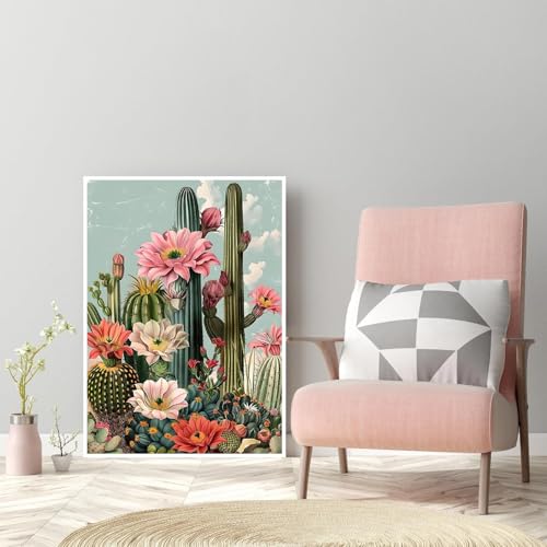 2 Pack Cactus Diamond Art Kits for Adults Diamond Painting Kit for Beginner | South Western Desert 5D DIY Diamond Dots Full Drill Crafts for Gem Art Dot Art for Adults Home Wall Decor for Teens 12x16 in - color: DP03410