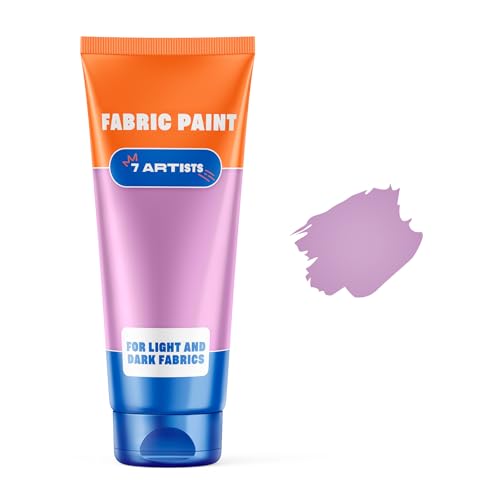 Lavender Fabric Paint 2 fl. oz Tube – Permanent Fabric Paint Lavender Clothes | Textile Clothing Paints for Cotton and Synthethic Fabrics, Furniture Upholstery, Shoes, Sneakers, T-Shirt, Tote Bags - color: Lavender 2 fl. oz