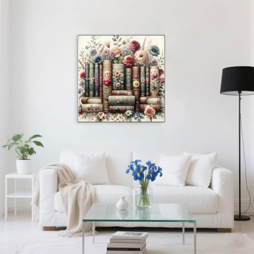 EIBEILI Diamond Art Kits for Adults-Book Flowers Diamond Painting Wall Art - color: DP02885