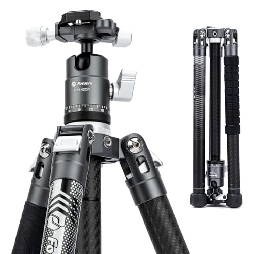 Fotopro 62 Inch Carbon Fiber Tripod for Camera Ultralight Travel Camera Tripod Max Loads Up 22lbs X-Aircross 3 Grey - color: Grey