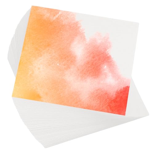PATIKIL 100 Pcs Pure Cotton Watercolor Paper 140lb/300 GSM Water Coloring Paint Paper for Art Painting Watercolor Drawing Artist, 4x4 Inch - size: 4x4 Inch