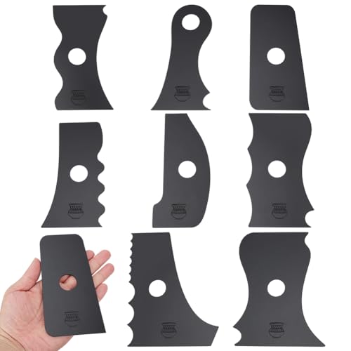 INFUNLY 8Pcs Acrylic Pottery Wheel Rib Tool 4.33x2.76 Regular Pottery Foot Shaper Trimming Tools Plastics Curved Shaping Tool for Carving Molding Clay for Family DIY Ceramics Supplies - style: 8pcs Wave