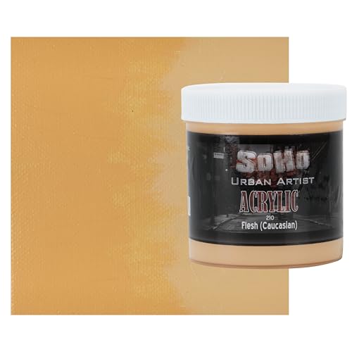 Soho Urban Artist Heavy Body Acrylic Paint - 500 ml Jar - Flesh (Caucasian) - Thick, Rich Color, Excellent Coverage, Professional Quality - Artists Acrylic Paint - color: Flesh (Caucasian), size: 16.91 Fl Oz (Pack of 1)
