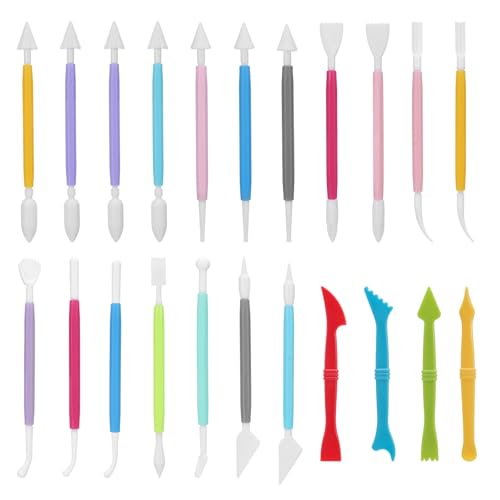 22 Pcs Clays Tools Sculpting Air Dry Clay Tools, Double-Ended Tool Kit Plastic Clay Tool for Adult Set for DIY Pottery Shaping Dotting Modeling Molding Polymer Clays Craft Supplies Accessories