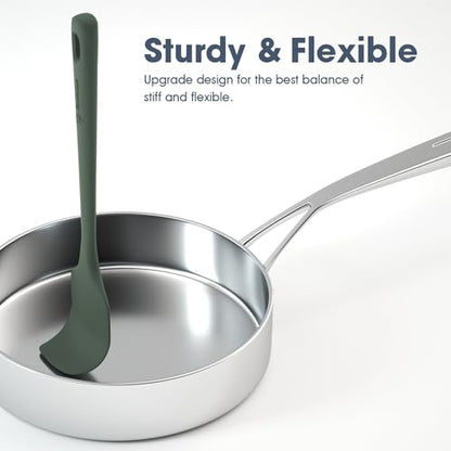 ChefAide 5 Pieces Silicone Spatula Set, Food Grade Rubber Spatula, Upgrade Strong Handle with Ergonomic Grip, Heat Resistant Up to 600°F for Nonstick Cookware, Cooking - color: Neutral, size: 5 pieces