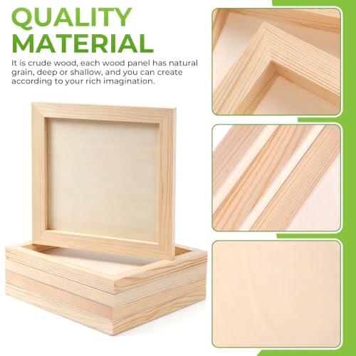 FSWCCK 5 Pack 9 x 9 inch Wood Panel Boards, Unfinished Wood Canvas Panels for Crafts, Painting Canvas, DIY Art Projects, Pouring, Arts Use with Oils, Acrylics - size: 9"X 9" 5 Pack