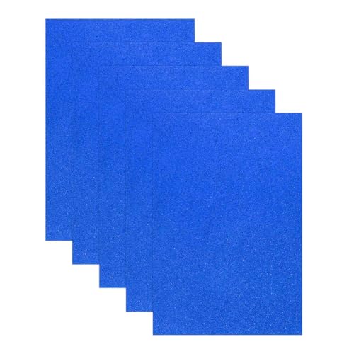 MECCANIXITY 5 Sheets Dark Blue Shiny Foam Sheets, 8 Inch x 12 Inch Sparkle EVA Foam Handicraft Sheets EVA Paper for Art Crafts Projects, Scrapbook Gift DIY Card Party Decoration - color: Dark Blue